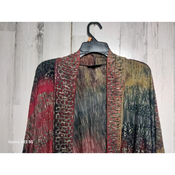 Pyramid Collection Women's Burnout Kimono Top One Size - Picture 3 of 7